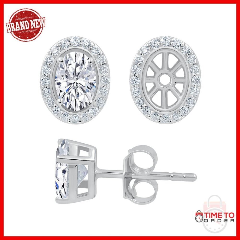Moissanite Stud Earrings 1.80ct White Gold Plated Sterling Silver